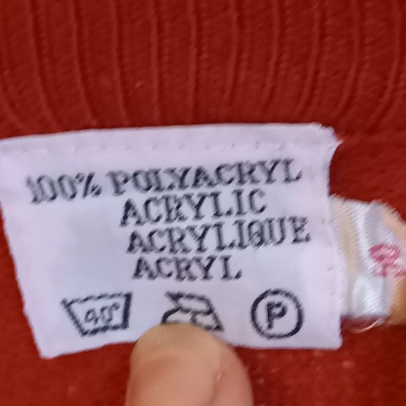 Size 46-48 P2P25" Vintage Red Striped V-Neck Lightweight Jumper - Picture 7 of 7